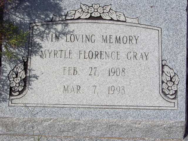 Headstone for Gray, Myrtle Florence
